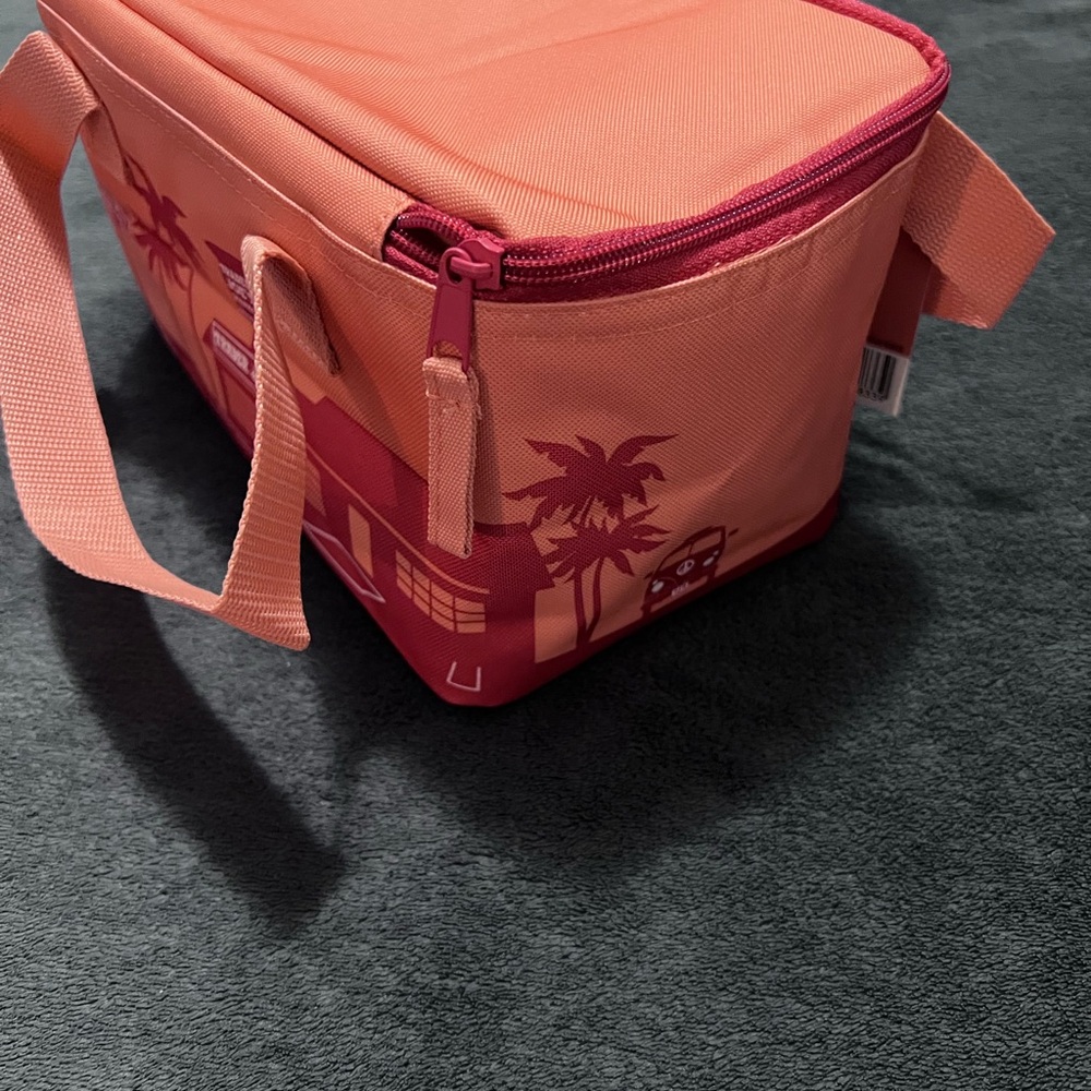 NWT Sets of 2-Trader Joe's Insulated Lunch Bags - Coral and Blue - Picture 3 of 9